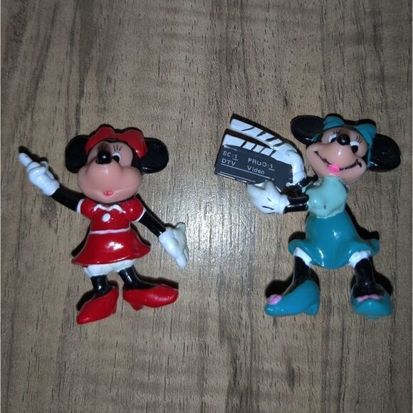 DISNEY Applause MINNIE MOUSE PVC Set Of 2 Figurines Vintage. They contain scuffs - Picture 7 of 7